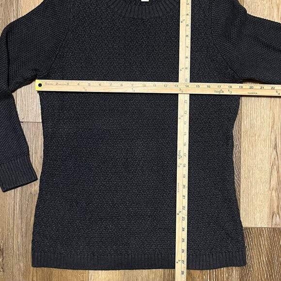 L.L. Bean Crewneck Heavy Knit Textured Sweater Womens Size L Dark Gray  290401 - Picture 6 of 6